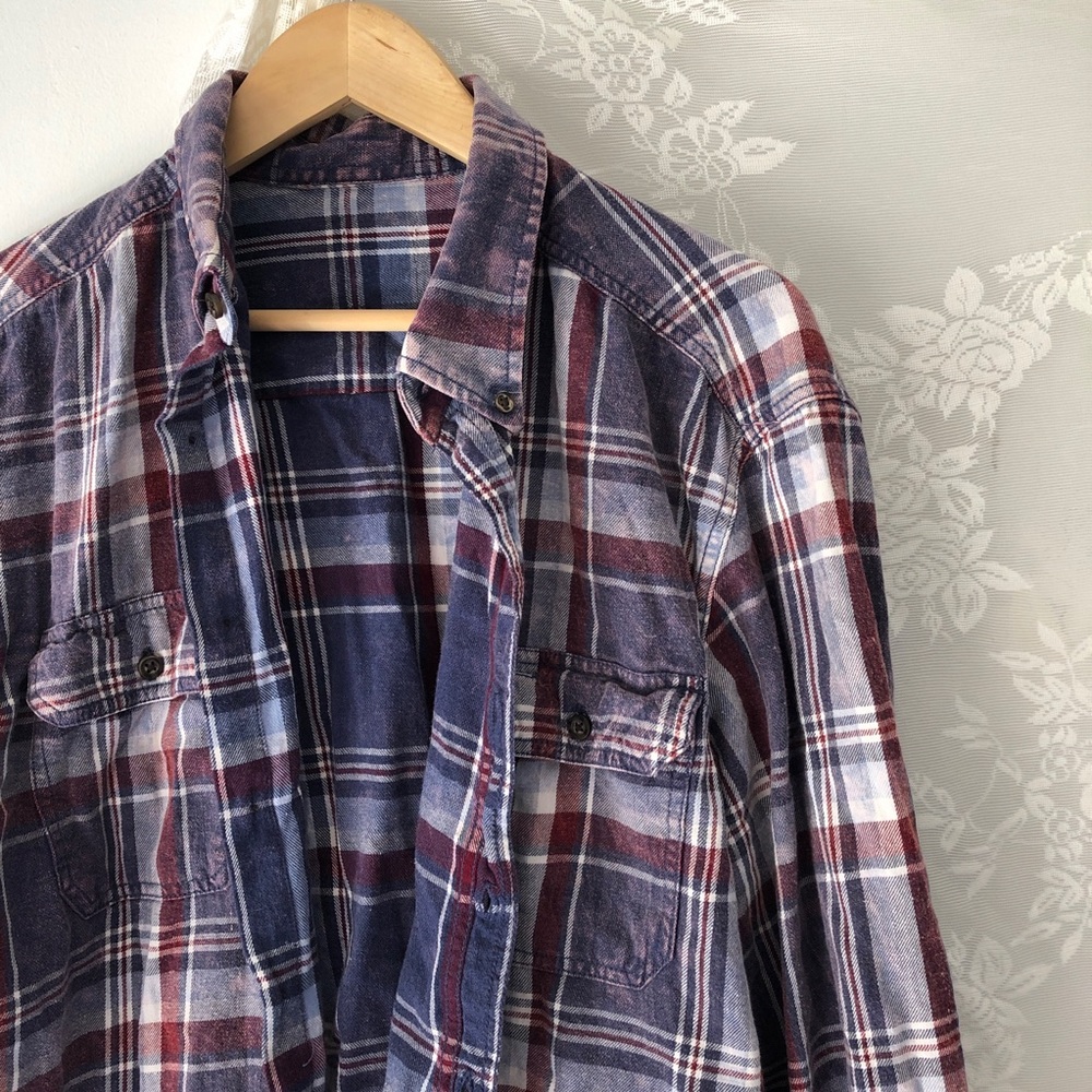 Oversized Distressed Flannel